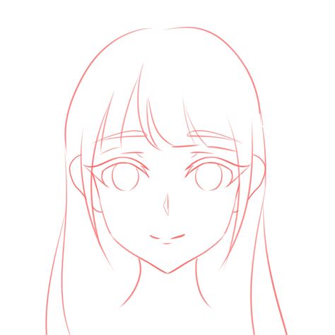 draw  head  face anime style guideline front view