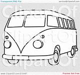 Van Hippie Outline Bus Coloring Clipart Illustration Royalty Transparent Background Rf Clip Rosie Piter sketch template