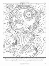 Coloring Pages Goddesses Gods Adults Book Goddess Books Mythology Greek Color Pagan Gaia Adult Colouring Printable Coloriage Print Dover Paris sketch template