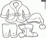 Santa Claus Clothes Christmas Coloring Pages Clothing Suit Printable Coat Pattern sketch template