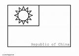 Taiwan Flag Coloring Pages Printable sketch template