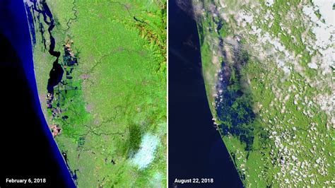 kerala floods nasa s before and after satellite images show scale of devastation india news