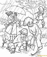 Coloring Pages Garden Planting Boys Tu Clipart Rain Raincoat House Color Nature Trees Bishvat Tree Family Online Printable Drawing Print sketch template