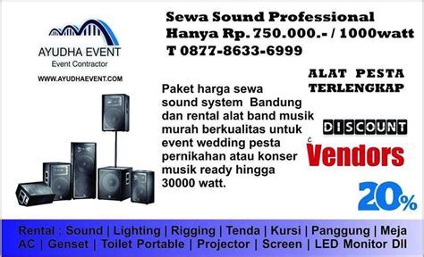 t 087786336999 Vendor Alat Pesta & Dekorasi di Bandung  