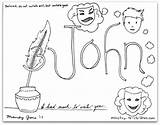John Coloring Ministry Children Bible Book sketch template