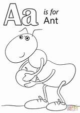 Ant Coloring Letter Pages Printable Colouring Cartoon Aa Clipart Airplane Color Ants Tablet Number Holds Cherry Preschool Ipad Getdrawings Colorings sketch template