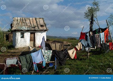 small  house stock image image  window misery poverty