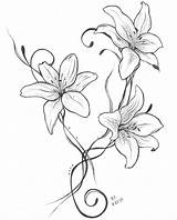 Drawing Tattoo Flower Sampaguita Lillies Drawings Lily Tattoos Deviantart Lilly Lilies Vorlage Blumen Idea Flowers Designs Stencils Draw Stencil Img08 sketch template