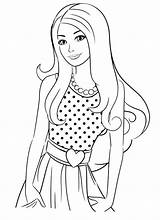 Coloring Fashionista Pages Barbie sketch template