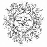 Coloring Bible Book Pages Verse Everything Beautiful Amazon Beauty Printable Choose Board Scripture sketch template