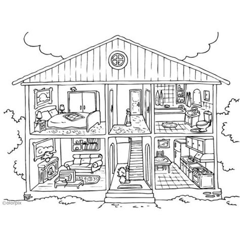 coloring page house interior house colouring pages coloring pages