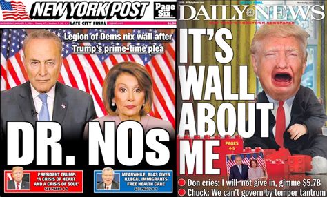 ny daily news and ny post covers on trump s speech