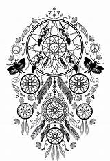 Coloring Pages Dreamcatcher Dream Catcher Stress Zen Attrape Dreamcatchers Anti Butterflies Adults Printable Complex Color Print Incredible Mandala Reve Feathers sketch template