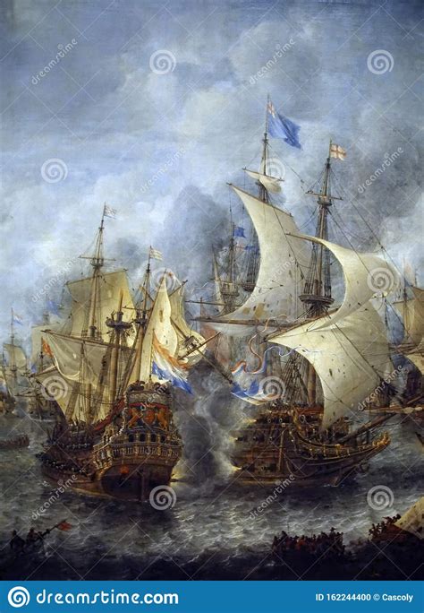 battle  terheide painting    anglo dutch wars editorial image image  naval