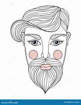 Zentangle Mustache Coloring sketch template
