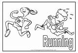 Coloring Running Pages Kids Children Sport sketch template