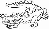 Crocodile Coloring Animals Printable Pages sketch template