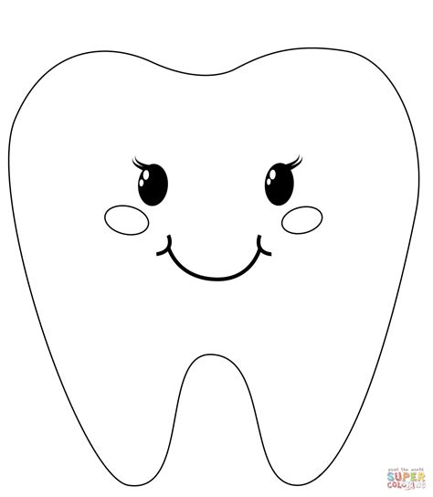 tooth character coloring page  printable coloring pages artofit