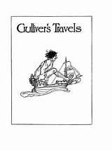 Travels Gulliver Colorear Para Year Illustration Libros Viajes Dibujos Journey sketch template