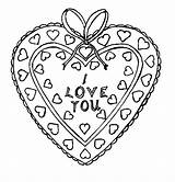 Coloring Pages Heart Valentines Hearts Color Valentine Printable sketch template