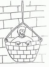 Basket Saul Escapes Barnabas sketch template