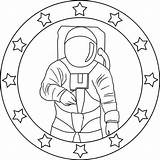 Astronaut Weltraum Emblem Weltall Astronauts Hi Raketenstart Malvorlage Planeten Xcolorings Löydä sketch template