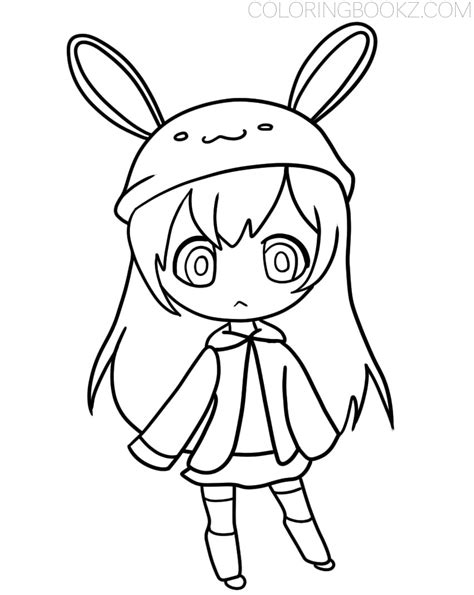chibi girl coloring page coloring home