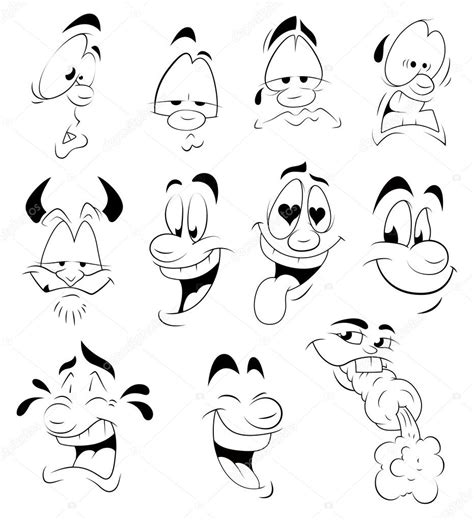 espressioni facciali dei cartoni animati — vettoriali stock © baavli 10201963