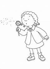 Clementine Blowing Dandelion Coloring Game Print sketch template
