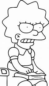 Lisa Simpson Para Colorear Simpsons Con Coloring Pages Libro El Los Páginas Originales Sentada Regazo Las Un sketch template