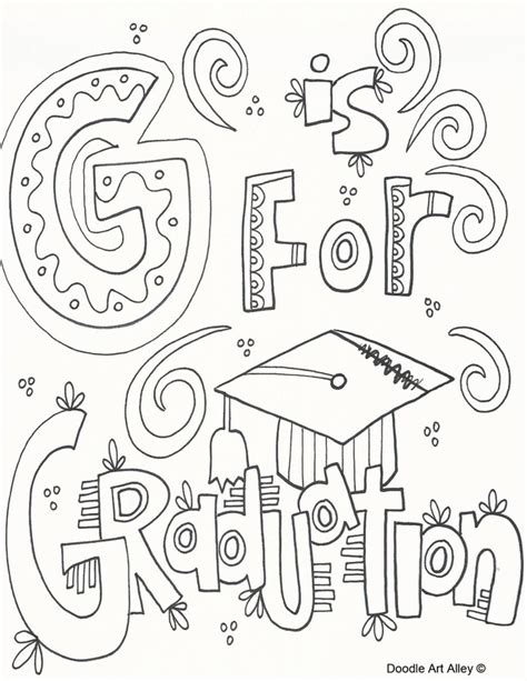 graduation coloring pages doodle art alley graduation message
