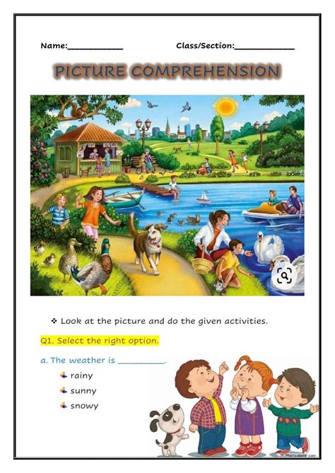 picture comprehension   interactive worksheet picture comprehension