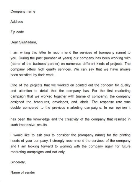 business reference letter templates  ms word