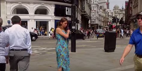 this woman stripped down to her underwear in central london to send a powerful message