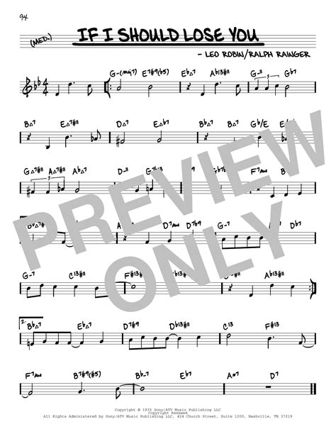 if i should lose you sheet music leo robin real book