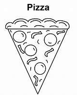 Pizza Coloring Pages Toppings Printable Getcolorings Color sketch template