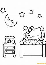 Kitty Hello Sleeping Pages Coloring Online Color Coloringpagesonly sketch template