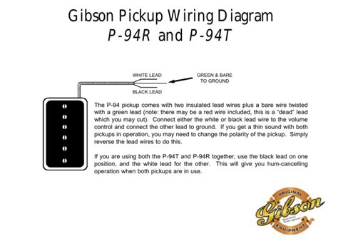 gibson pickup wiring diagram p   p