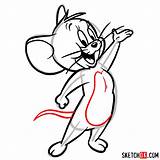 Jerry Mouse Step Draw Tom Drawing Easy Cartoon Characters Sketchok sketch template