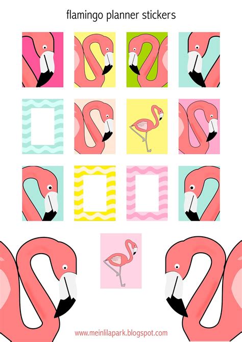 printable flamingo planner stickers agendastickers freebie