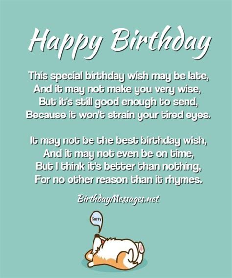 Funny Birthday Poems Funny Birthday Messages
