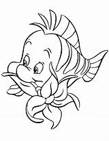 Flounder Coloring Pages Mermaid Little Disney Printable Color Ariel Drawing Cartoon Flower Colorear Para Kids Print Dibujos Drawings Templates Colouring sketch template