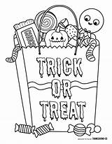 Halloween Coloring Pages Kids Trick Treat Kid Bag Candy sketch template