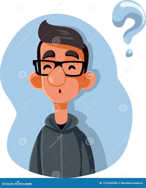 puzzled teenager  questions vector cartoon stock vector