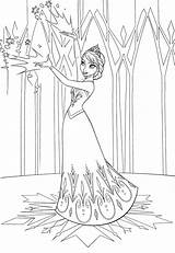 Elsa Queen Frozen Coloring Pages Disney Template Princess sketch template