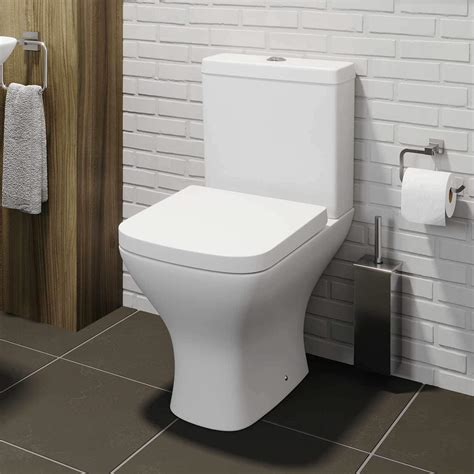 Modern Square Toilet Close Coupled Wc Soft Close Seat Bathroom