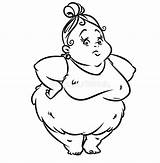 Fat Cartoon Woman Stone Age Illustration Illustrations Stock Pic sketch template