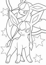 Eevee Coloring Pages Print Easy Glaceon sketch template
