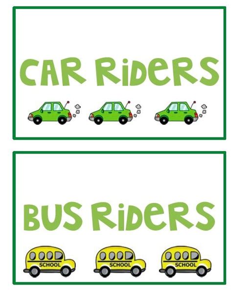 printable  car rider tags template printable word searches