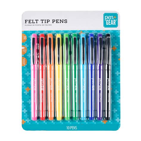 gear felt tip pens ultra fine assorted colors  count